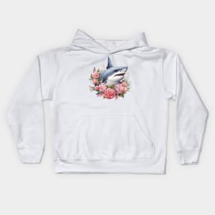 Pink Christmas Shark Kids Hoodie